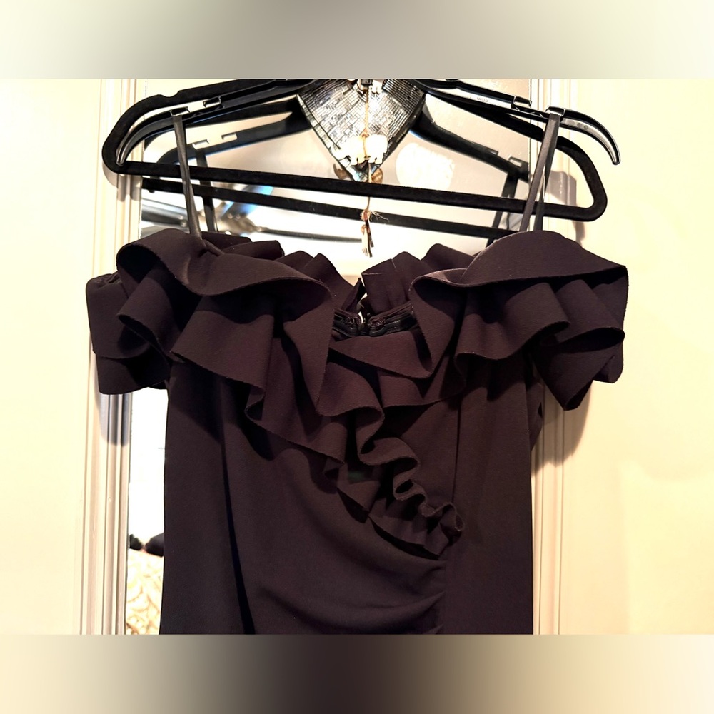 XSCAPE Evenings Ruched Ruffle Gown - Picture 4 of 5